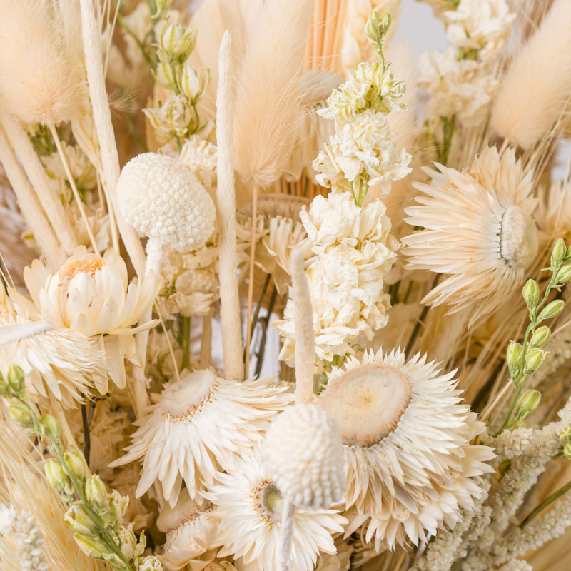 Cream dried flower bouquet