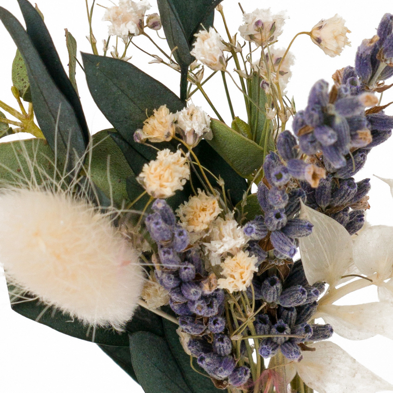 Green, white and blue Christmas dried flower mini bouquet