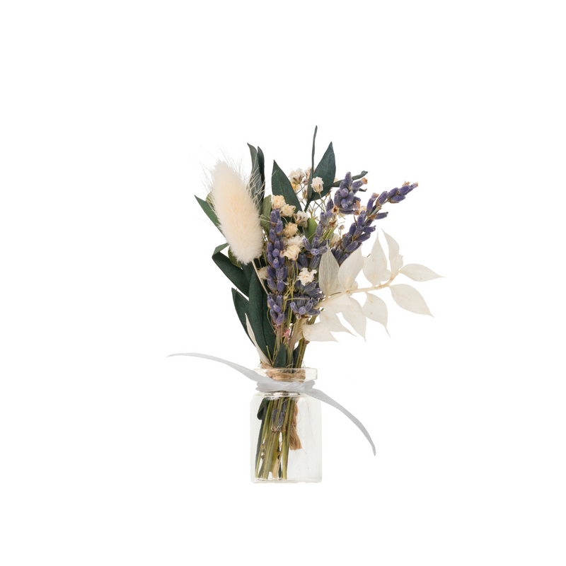 Green, white and blue Christmas dried flower mini bouquet